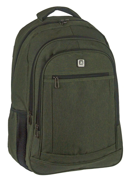 4+2 zsebes laptoptartós nagyobb méretű zöld vászon hátizsák Adventurer