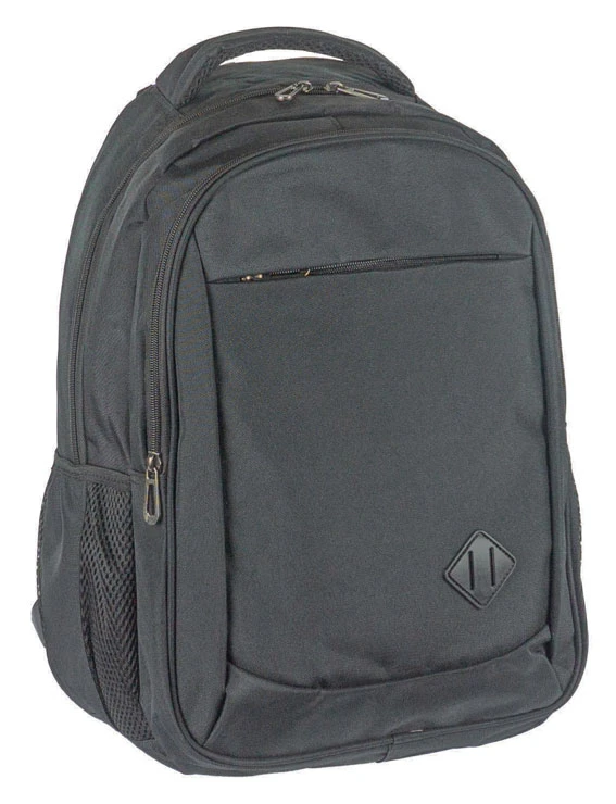 3+2 zsebes laptoptartós fekete vászon hátizsák Adventurer