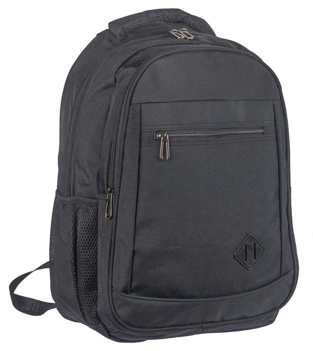 3+2 zsebes laptoptartós fekete vászon hátizsák Adventurer
