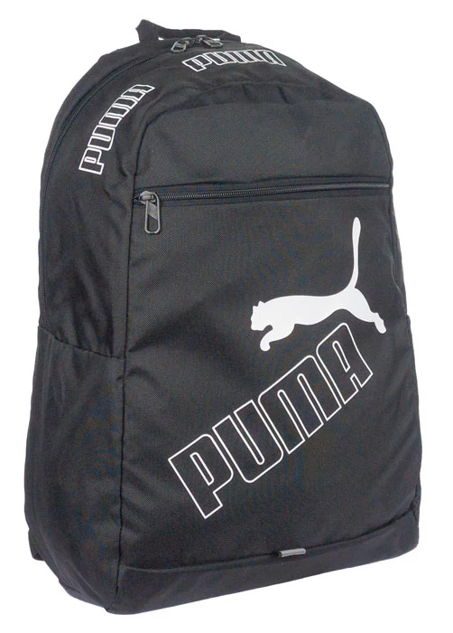 Két cipzáros rekeszes fekete Puma hátizsák