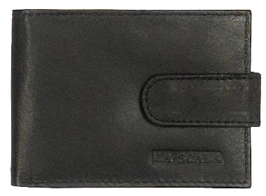 RFID fektetett, kapcsos fekete bőr kártyatartó 22 db hellyel Lascala
