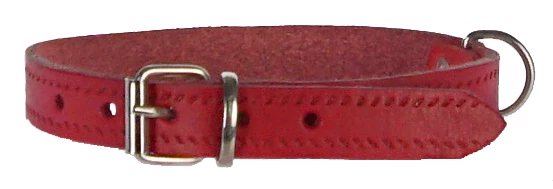 1,5 cm széles szélnyomott piros bőr nyakörv