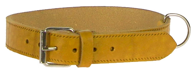 3 cm széles szélein nyomott okker bőr nyakörv