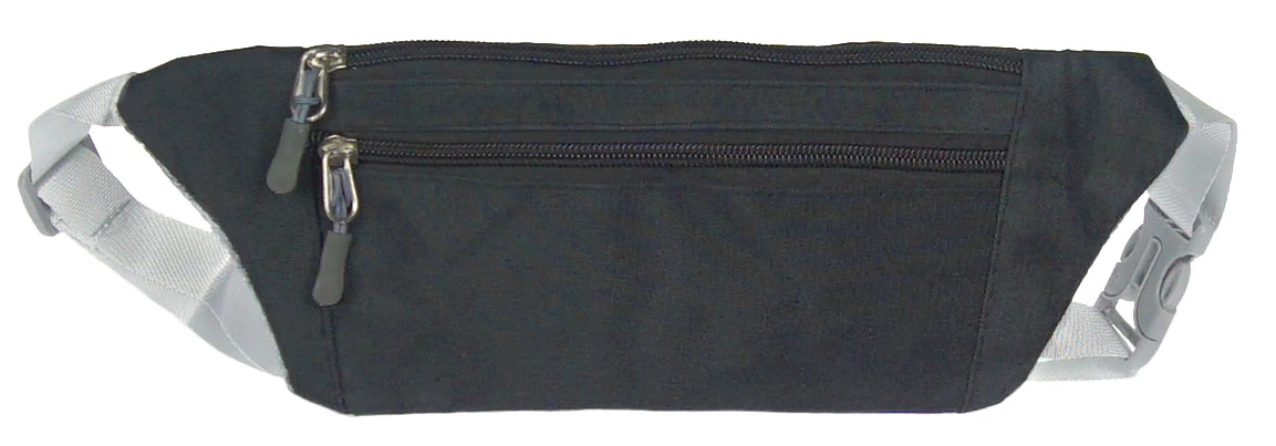 3 részes lapos fekete textil övtáska ORMI