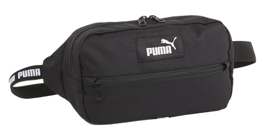 Egységes szélességű nagy méretű, 2 részes fekete Puma vászon övtáska