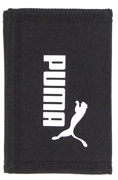 Fekete tépőzáras textil pénztárca Puma