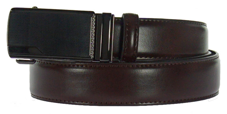 Racsnis csatos barna préselt bőr öv 3 cm Cezmar 125 cm