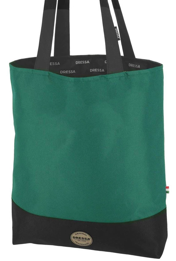 Zöld-fekete textil shopper fazonú női válltáska Dressa
