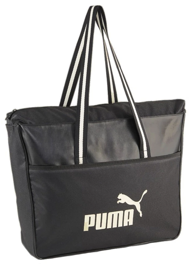 Nagy méretű Puma fekete vászon női válltáska